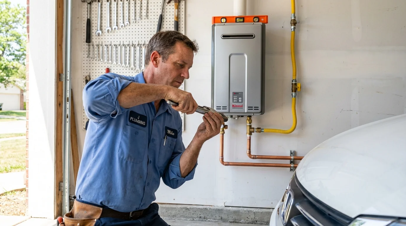 Tankless water heater installation by a Johns Plumbing LLC plumber in Fillmore
